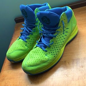 Adidas drose lime green and blue sneakers